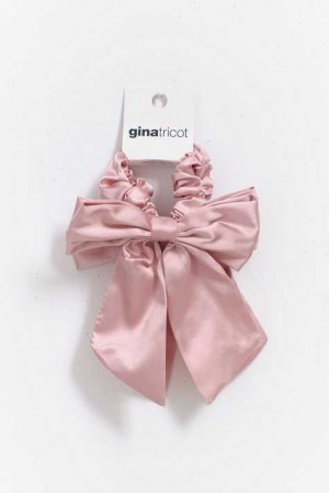 Women Gina Tricot 2-pack Bow Scrunchie Pink | 54OFPLKZJ