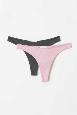 Women Gina Tricot 2-pack Thong Pink | 79PDNQEUO