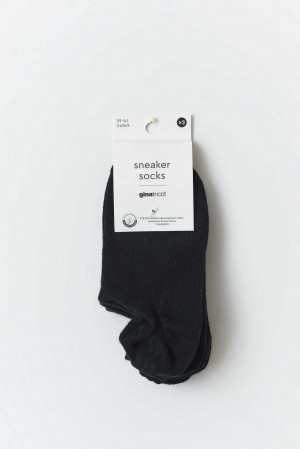 Women Gina Tricot 3-pack Sneaker Socks Black | 40NBUAXQO