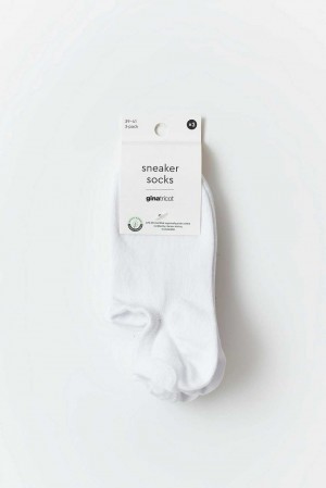 Women Gina Tricot 3-pack Sneaker Socks White | 72FVJSOGZ