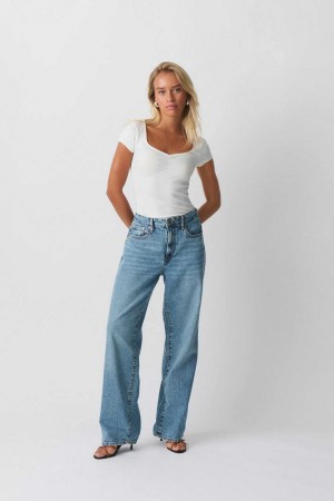 Women Gina Tricot Baggy Jeans Blue | 05YOBVMPC