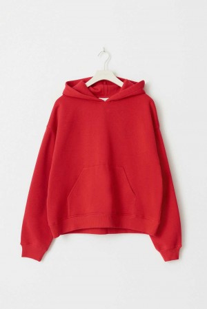 Women Gina Tricot Basic Original Hoodie Red | 06MRQZGFY