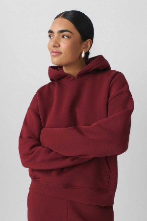 Women Gina Tricot Basic Original Hoodie Red | 05HAVUJFE