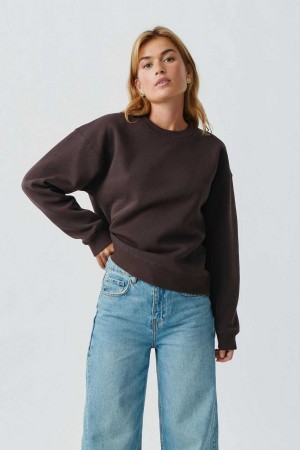 Women Gina Tricot Basic Sweaters Brown | 52NKIAZGT