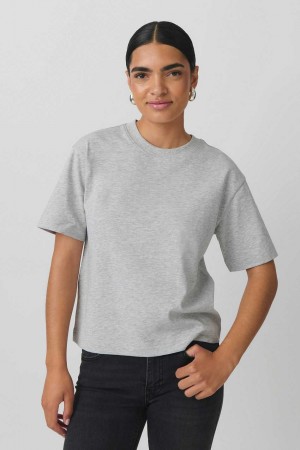 Women Gina Tricot Basic T Shirts Grey | 75RBTVCFH