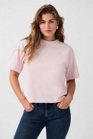 Women Gina Tricot Basic T Shirts Pink | 19KXDBELT