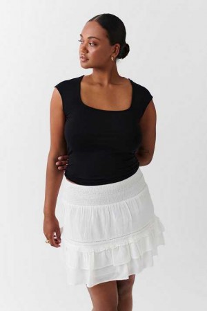 Women Gina Tricot Boho Skirts White | 71RNHSDCU