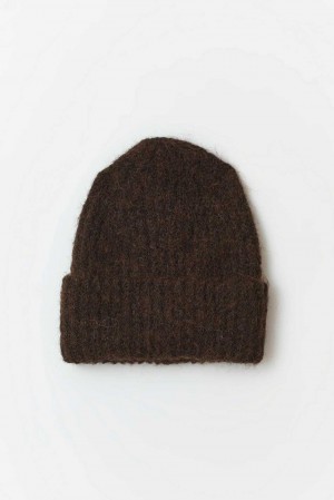 Women Gina Tricot Brushed Beanie Brown | 87JFVLDIS