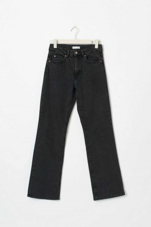 Women Gina Tricot Classic Boot Tall Jeans Black | 79GECPZQH