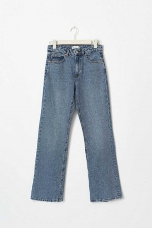 Women Gina Tricot Classic Boot Tall Jeans Blue | 46JMLAUYO