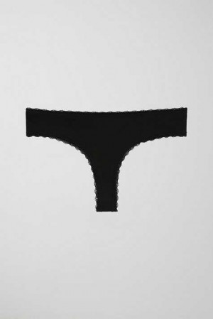 Women Gina Tricot Cotton Half Thong Black | 29SWEGXBJ