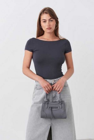 Women Gina Tricot Crossbody Crossbody Bag Grey | 05STKUWZV