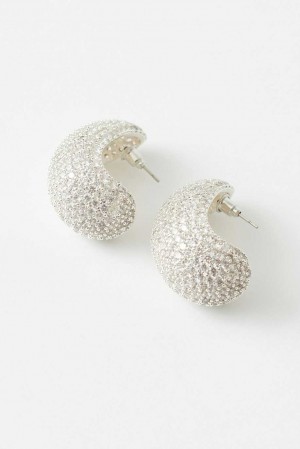 Women Gina Tricot Drop Earrings Silver | 31WPVQSNG