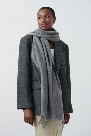 Women Gina Tricot Everyday Soft Scarf Grey | 53YKOMWUX