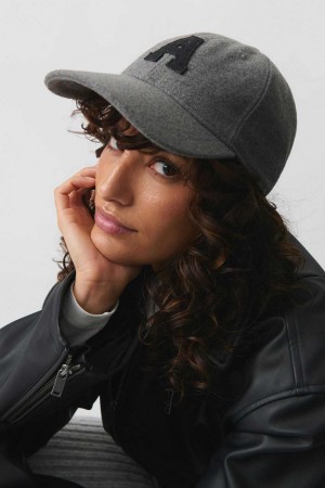 Women Gina Tricot Felt Cap Grey | 65QNYAJBI