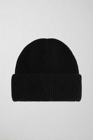 Women Gina Tricot Hairy Rib Hat Black | 29BMGEWPT