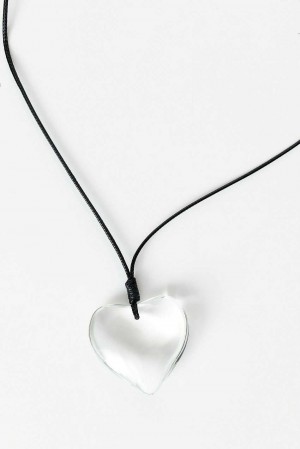 Women Gina Tricot Heart Necklace White | 60IHWOMJL