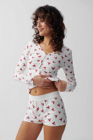 Women Gina Tricot Homewear Hot Pyjamas Red | 82CAFNLKT