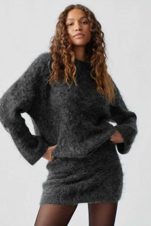 Women Gina Tricot Knitted Alpaca Blend Sweaters Grey | 86FKTSRLX