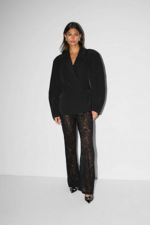 Women Gina Tricot Lace Trousers Black | 28PBQWVAE