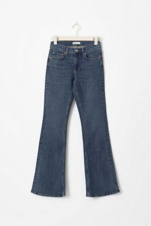 Women Gina Tricot Low Tall Bootcut Jeans Blue | 39WNPYVOQ