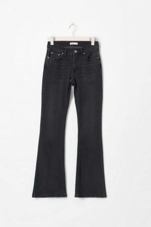 Women Gina Tricot Low Tall Bootcut Jeans Black | 54IDBWTPL