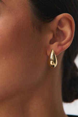 Women Gina Tricot Mini Drop Earrings Gold | 19HQCDTOL