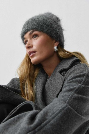 Women Gina Tricot Premium Alpaca Beanie Grey | 04LCDXSQR