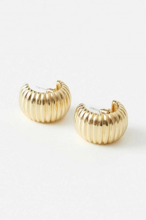 Women Gina Tricot Rhinestone Earrings Beige | 01KXETIMP