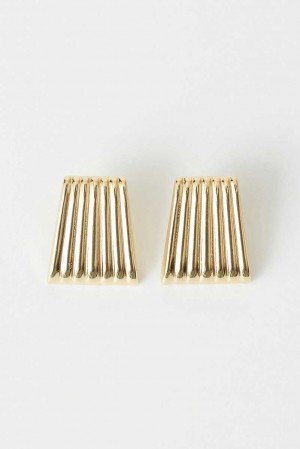 Women Gina Tricot Rhinestone Earrings Gold | 35OLDYUTE