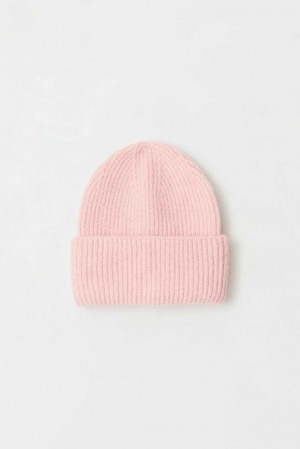 Women Gina Tricot Rib Beanie Pink | 63YFONDWU