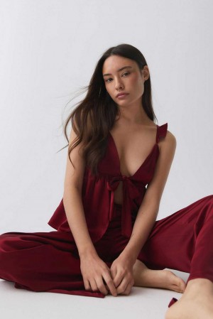 Women Gina Tricot Soft Pyjamas Red | 27INEZYCA