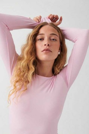 Women Gina Tricot Soft Touch Sweaters Pink | 98IZGJYOT