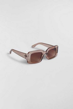 Women Gina Tricot Square Shaped Sunglasses White | 71SLOBUAF