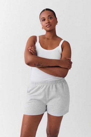 Women Gina Tricot Sweat Shorts Grey | 38WHKDSNB