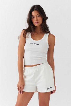 Women Gina Tricot Sweat Shorts White | 17LXMDQVH