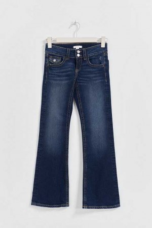 Young Gina Tricot Chunky Basic Flared Jeans Blue | 20HEMDRIZ