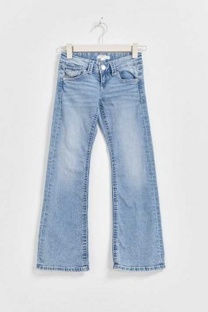 Young Gina Tricot Chunky Low Flared Jeans Blue | 16XEKJRCG