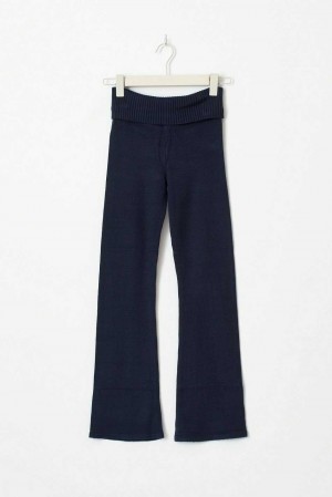 Young Gina Tricot Y Knitted Yoga Tall Pants Blue | 69WTCRBDL