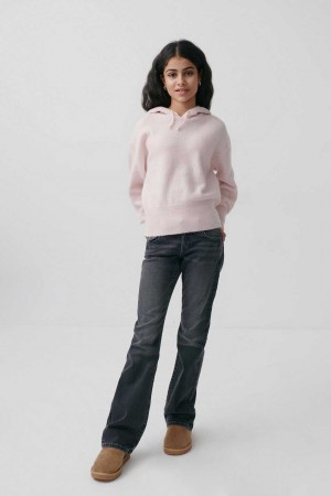 Young Gina Tricot Y Soft Knitted Hoodie Pink | 73IUTVBWO